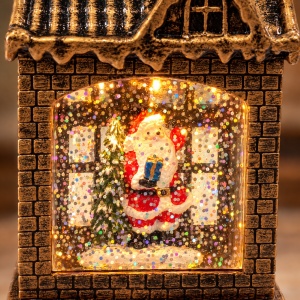 Decoratiune luminoasa de Crăciun cu Moș Crăciun și brad, din plastic , 10,5x5,5 cm - Img 4