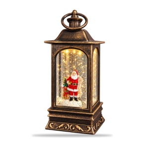 Felinar decorativ de Craciun cu lumini si sunete, alimentare USB si baterii, 28x12x12cm