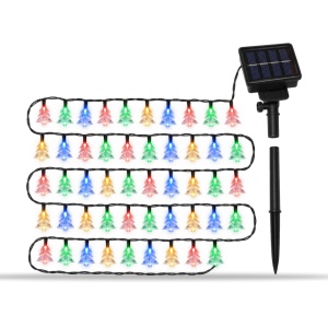 Instalație LED solară tip liniar, 50 LED multicolore, 10 m, fir negru, model LED Cu Braduti - Img 5