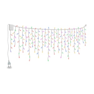 Instalație LED Tip țurțuri, 8 m, 200 LED-uri, multicolor, fir alb, interior/exterior - Img 4