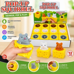 Jucărie Antistres Pop-Up Șoricel în Cașcaval 5cm– Squishy Squeeze Toy pentru Copii - Img 3