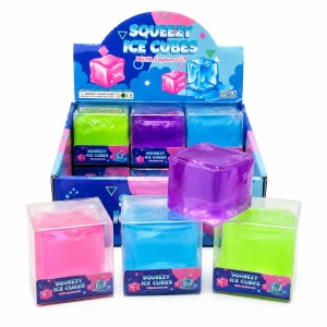 Jucărie Antistres Squishy Cub de Gheață 4cm – Cub Gel Elastic , Relaxare și Distracție, 3+ Ani