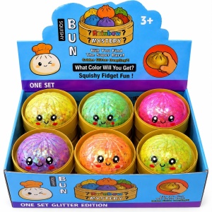 Jucărie Antistres Squishy Dumpling cu Bile Gel Multicolore mici, 8.5 cm, Elastică, Model/Culoare Aleatorie - Img 3