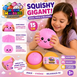 Jucărie Antistres Squishy Dumpling Gigant, 15 cm, cu Spumă în Interior, Model Aleatoriu