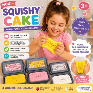 Jucărie Antistres Squishy Prăjitură Slow Rising, 20cm Model Aleatoriu, Super Moale, Reutilizabilă - Img 4