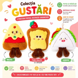 Jucărie de Pluș Gustări, 15cm, Model Aleatoriu – Nacho, Pâine Prăjită sau Sandviș, Moale cu Agățătoare, 3+ Ani - Img 2