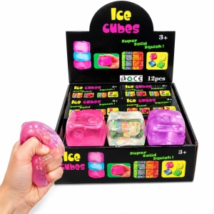 Jucărie Squishy Antistres Cub Ice Cube, Culori Uni, Model Aleatoriu, Moale și Elastică pentru Copii - Img 4