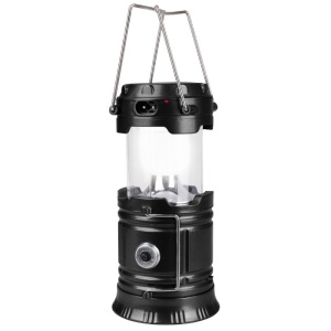 Lampă LED de camping JMADENQ, pliabilă, din oțel inoxidabil și plastic ABS, culoare neagră - Img 3