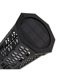 Lampă solară decorativă tip torță LED, set 2 bucăți, plastic, negru - Img 7