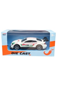 Mașină metalică albă cu uși care se deschid, model sport, din aliaj, 14x6,5x5,5 cm - Img 2