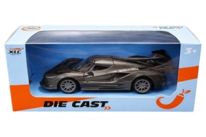 Mașină sport metalică neagră cu uși deschise, 14 cm - Img 2