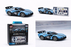 Masinuta RC metalica 1:64 albastra cu control telefon si telecomanda 2.4GHz - Img 2