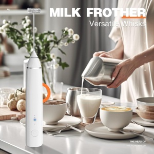 Mixer electric pentru cafea si spuma de lapte, reincarcabil USB, 3 viteze, 7500 RPM, negru - Img 4