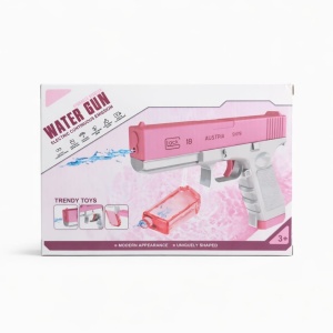 Pistol cu apa electric pentru copii, rezervor detasabil, roz alb - Img 2
