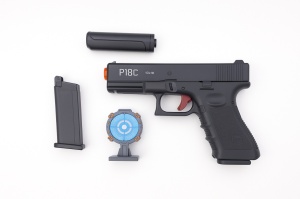 Pistol Jucarie P18C crystal water , Model Realist, Set Complet, pentru 14+ - Img 2