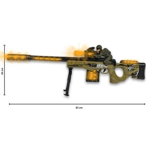 Pusca de jucarie tip luneta cu soldat, lumini si sunete, 63 cm - Img 2
