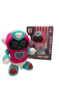 Robot Dansator 16x13 cm cu Lumini si Sunete , Jucarie Interactiva pentru Copii 3+