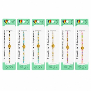 Set 12 Brățări cu Pandantiv Scoică Aurie, Reglabile, Multicolore