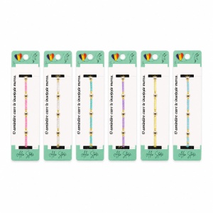 Set 12 Brățări cu Pandantive Inimioare, Reglabile, Multicolore, cu Mărgele Decorative - Img 1