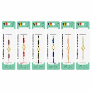 Set 12 Brățări Reglabile cu Pandantiv Trifoi – Mărgele Colorate, Accesorii Elegante
