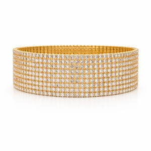 Set 12 bratari ROXE aurii elastice cu pietre albe stralucitoare elegante - Img 2