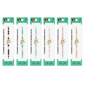 Set 12 Brățări Unicorn Reglabile, Multicolore, cu Mărgele Decorative și Charm Auriu - Img 1