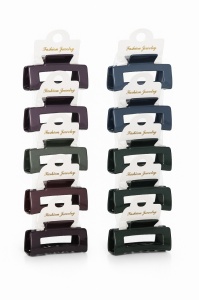Set 12 clame par 9CM, culori inchise mix, prindere puternica, accesorii coafura - Img 2
