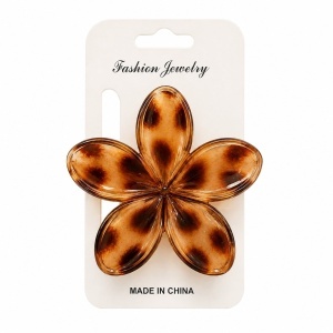Set 12 Clești de Păr Floare 8 cm – Clame Elegante Animal Print
