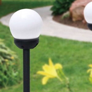 Set 2 Lampi Solare Gradina Glob LED Lumina Calda cu Tarus pentru Alei Curte Exterior - Img 2