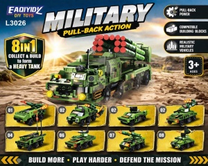 Set 8 jocuri constructie vehicule militare interconectabile, modele multiple, copii - Img 2