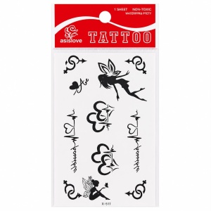 Tatuaj Temporar Semipermanent cu Zâne, Simboluri Dragoste și Semne Feminine 10 cm
