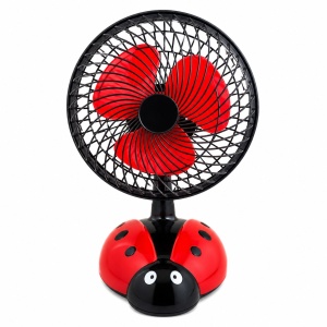 Ventilator de birou cu Buburuza 40 cm – Silențios, USB, Design Drăguț pentru Copii și Birou - Img 2