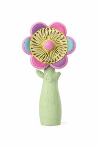 Ventilator portabil copii floare, reincarcabil USB, 3 viteze, design colorat