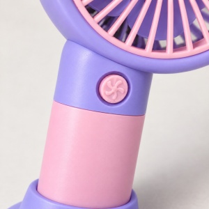 Ventilator portabil de mână cu USB, 3 trepte de viteză, model floare mov - Img 5