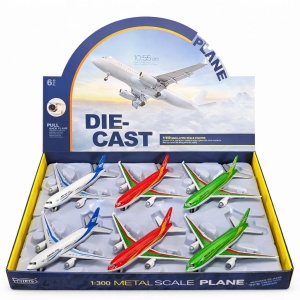Avion jucarie metalic cu sunete si lumini model pasager diverse culori 18.5 cm - Img 2