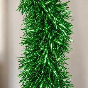 Beteală brad de Crăciun, verde sclipitor, diametru plin 9 cm, lungime 2 m - Img 4