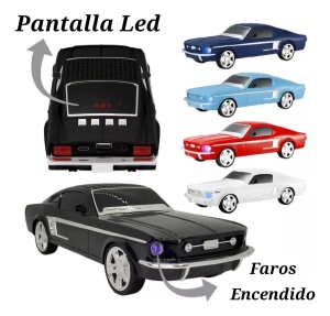 Boxa portabila Bluetooth in forma de masina clasica neagra cu radio FM USB SD AUX - Img 2