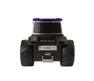 Boxa portabila Bluetooth tractor vintage, radio FM, USB, TF, AUX, TWS, lumini LED, albastru indigo - Img 2