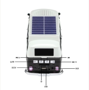 Boxă portabilă Bluetooth WSTER în formă de microbuz retro, cu încărcare solară, negru - Img 6