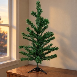 Brăduț de Crăciun Aschiuțǎ artificial cu ramuri rărite stil canadian, suport pliabil, 65 cm - Img 3