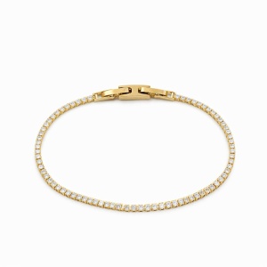 Brățară Roxé Aurie cu Cristale Fine – Strălucire Elegantă, 17.5 cm