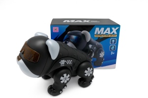 Caine Robot MAX 20x15 cm , Jucarie Interactiva cu Miscare, Lumini si Sunete, Functioneaza pe Baterii