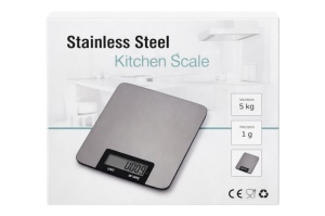 Cantar de bucatarie digital din otel inoxidabil, capacitate 5 kg, gri, afisaj temperatura si timer - Img 2
