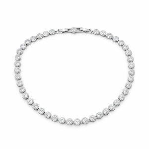Colier Roxe argintiu cu cristale elegante, 40 cm, din material inoxidabil