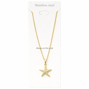 Colier Roxé auriu cu pandantiv stea de mare – material inoxidabil, 40 cm, reglabil