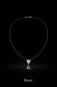 Colier Roxe cu pandantiv cristal triunghiular, 40 cm, reglabil – bijuterie elegantă damă - Img 2
