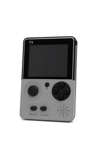 Consola jocuri portabila T3 Retro, 500 in 1, ecran 3.5 inch, jocuri clasice 13.5x9.5x5cm, Ivory white