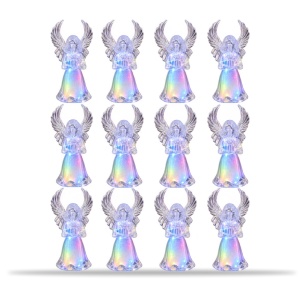 Decoratiune in forma de Îngeraș cu LED-uri multicolore de Crăciun, din plastic, 11,5x4,5 cm - Img 2