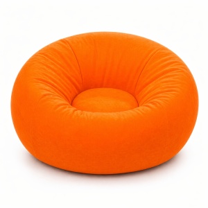Fotoliu gonflabil portocaliu, cu pompă manuală inclusă, confortabil, rezistent