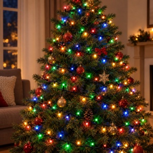 Instalatie LED tip Liniar, 50 m, 400 LED Multicolor, fir negru, multiple jocuri de lumini - Img 5